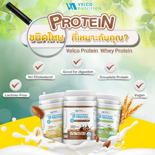 Velco Nutrition โปรตีนจากพืช 9 ชนิด ผสมวิตามิน และ พรีไบโอติก Multi Plant protein Vitamin prebiotics โปรตีนสูง