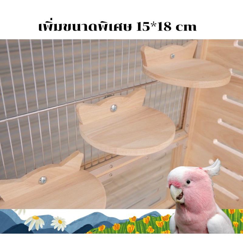 LP47 ไม้ติดกรง ดีไซน์น่ารัก ขนาด 15x18cm ขัดขอบเรียบเนียน แข็งแรง ติดตั้งง่าย ใช้กับสัตว์เล็กเช่น นก กระรอก เป็นต้น