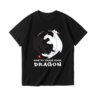 เสื้อยืดหนัง How to Train Your Dragon 3 - Toothless Night Fury เสื้อยืดแขนสั้นผ้าฝ้ายลายการ์ตูน อะนิเมะ สำหรับทุกเพศ