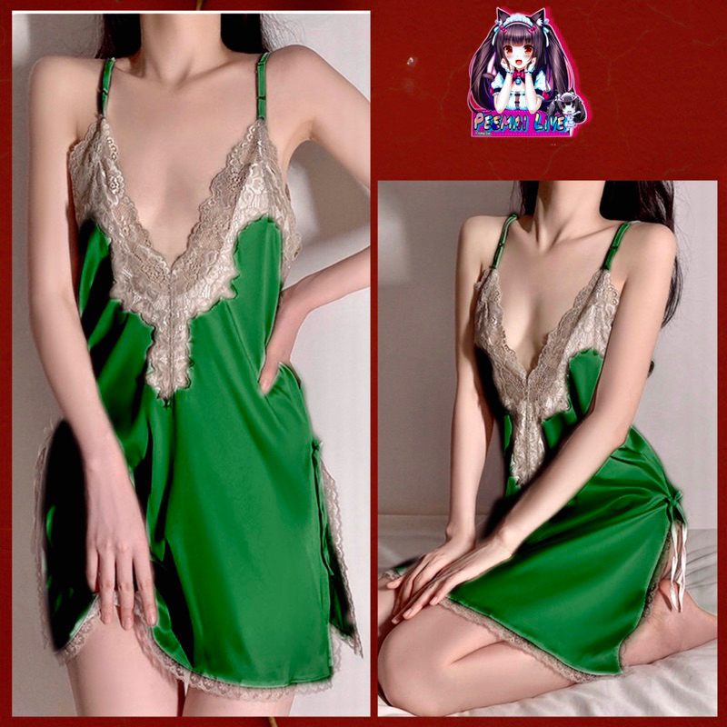 ชุดนอนผ้าลื่นซาตินนุ่มมาก ชุดนอนสาวอวบXXL(4สี)พร้อมส่ง - รูปที่ 4