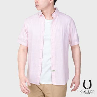 GALLOP : LINEN CASUAL SHIRT เสื้อเชิ๊ตผ้าลินินแขนสั้น รุ่น GW9023-สี Rose / ราคาปกติ 1,490.-