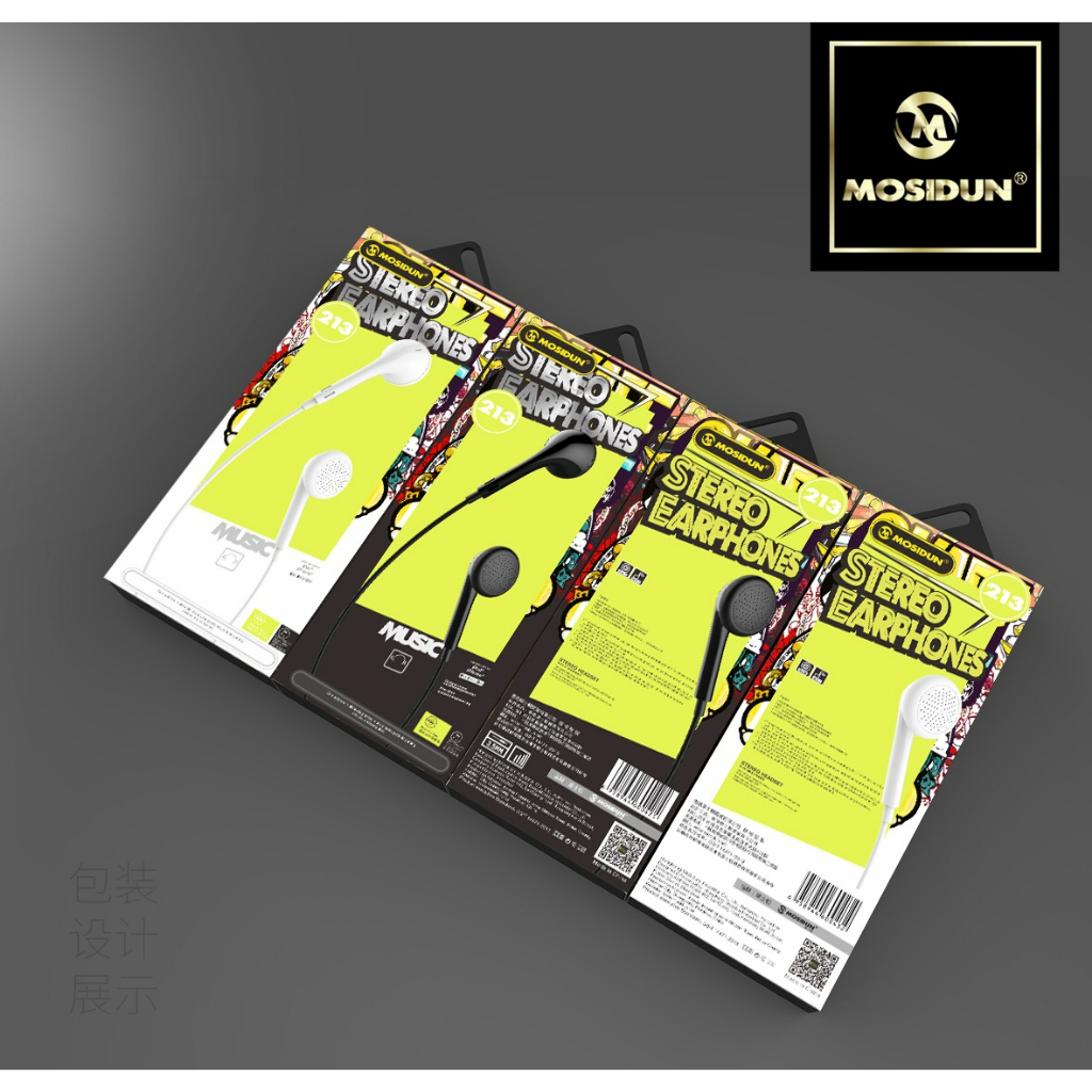 MOSIDUN 213 STEREO EARPHONES For Ios & Android แจ๊คกลม3.5 มม(ของแท้ 100%)