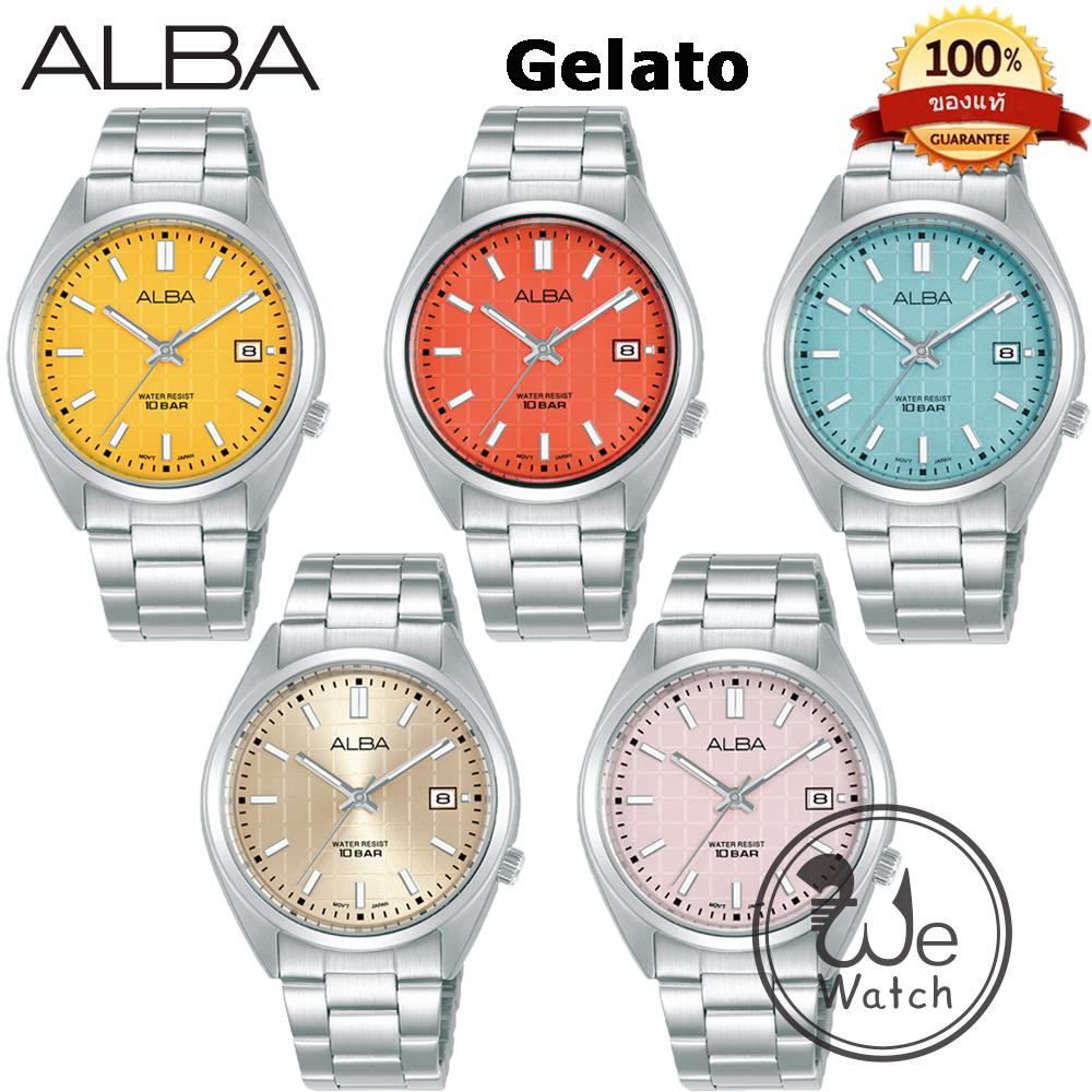 ALBA Gelato นาฬิกาสีสันสดใส 5 สี รุ่น AG8M45X AG8M43X AG8M41X AG8M39X AG8M37Xนาฬิกาผู้หญิง สาวๆ ใช้ถ่าน ประกันศูนย์ ALBA