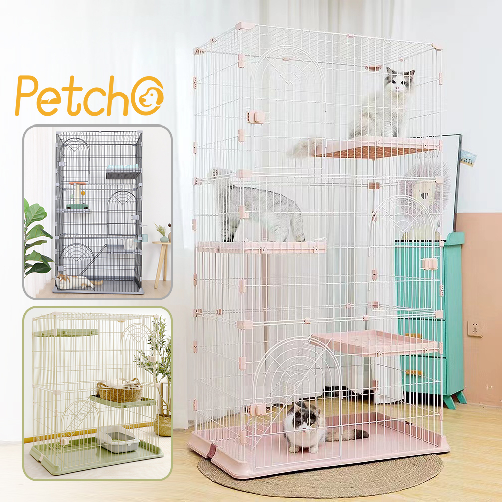 Petcho กรงขังแมว กรงแมว บ้านแมว กรงขังแมว กรงแมวพับได้ กรงแมว3/4ชั้น กรงแมวคอนโด