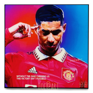 Marcus Rashford #3 แรชฟอร์ด Manchester United ปีศาจแดง แมนเชสเตอร์ แมนยู รูปภาพ​ติด​ผนัง​ pop art ฟุตบอล​ กรอบรูป​​