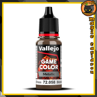 Brassy Brass 18ml. New Vallejo Game Color Metallic สีอะคริลิคสูตรน้ำ