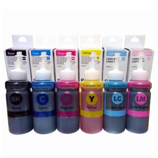 หมึกเติม ใช้กับเครื่องปริ้น epson L800 L1800  6 สี หมึกพรีเมี่ยม