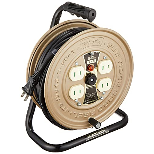 ✅ทักแชท โค้ดลด10-20%✅ Hataya Cord Reel JT-101 (10เมตร) สีแทน ปลั๊กพ่วง โรลสายไฟ