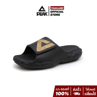 PEAK Taichi Cloud Slipper ET23027L BK/GD รองเท้าแตะรุ่นท็อป มีสายคาด นุ่ม สบาย กระชับเท้า ลดอาการบาดเจ็บ เพื่อสุขภาพเท้า