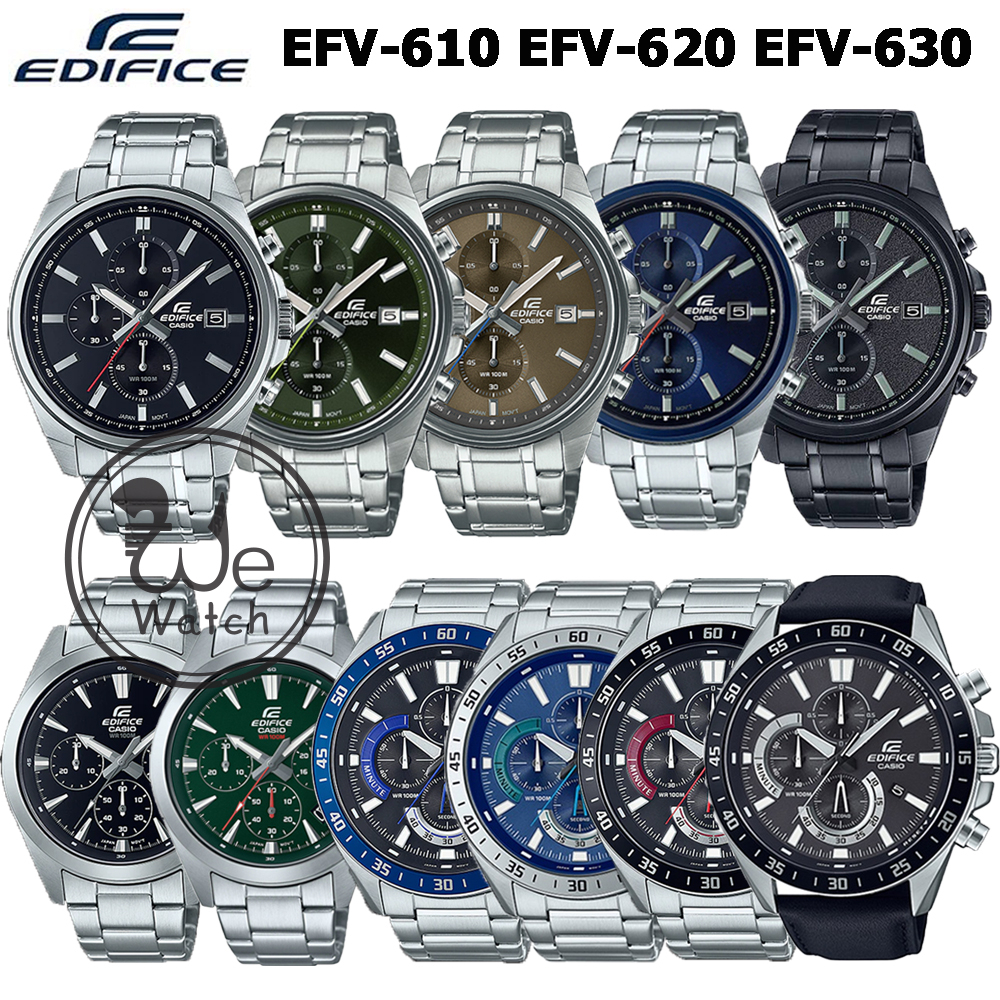 CASIO Edifice รุ่น EFV-600 EFV-610 EFV-620 EFV-630 series นาฬิกาข้อมือชาย จับเวลาโครโนกราฟ รับประกัน