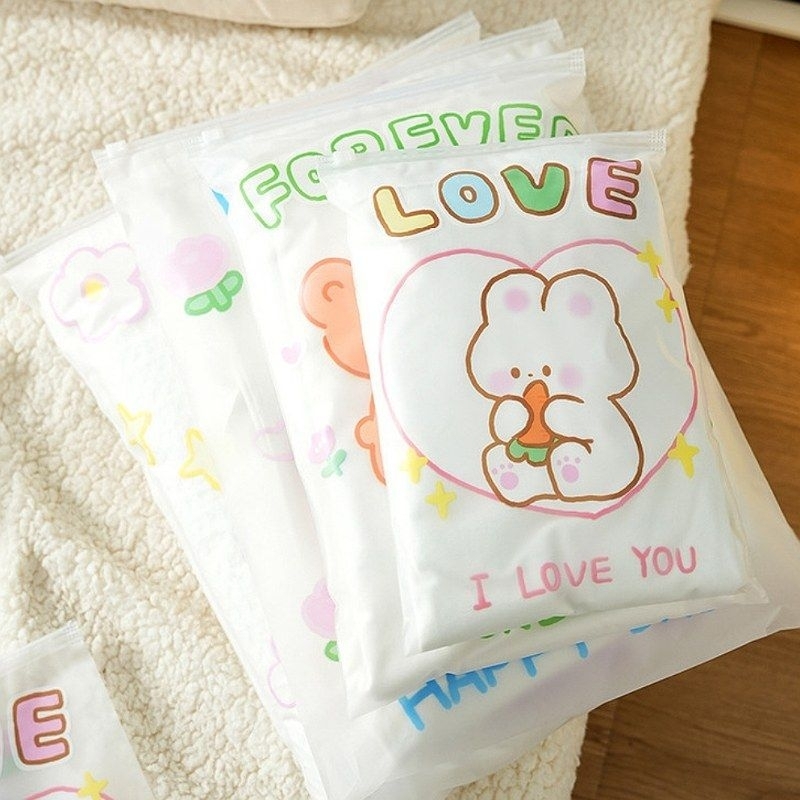 🇹🇭พร้อมส่งจากไทย🇹🇭ถุงซิปพลาสติกพิมพ์ลายน่ารัก/ไม่เจาะรูมี4แบบ4ไซร์ - รูปที่ 3