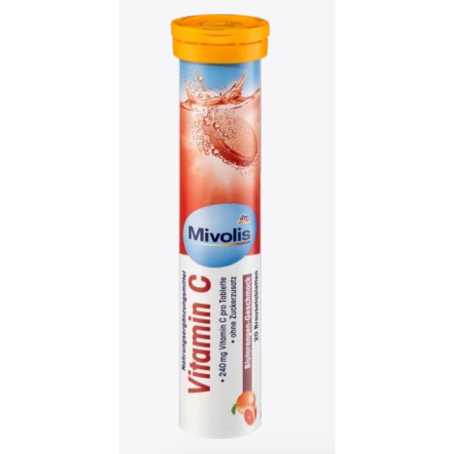 Mivolis วิตามินซีเม็ดฟู่ 20 ชิ้น Mivolis Vitamin C Effervescent Tablets, 20 pcs