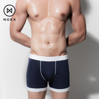 Noxx Boxer Briefs Underwear: กางเกงชั้นใน บ๊อกเซอร์บรีฟ สีน้ำเงินกรมท่า กุ๊นขาว