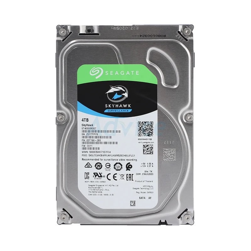 4 TB HDD Seagate SKYHAWK (5900RPM, 64MB, SATA-3, ST4000VX007) ของมือสอง ประกันถึง 29-May-2024