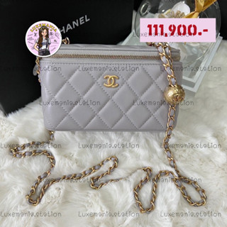 👜: New!! Chanel vanity grey adjustable Microchip ‼️ก่อนกดสั่งรบกวนทักมาเช็คสต๊อคก่อนนะคะ‼️