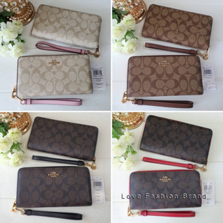 👑ผ่อน0%~แท้100%👑 coach c4452  LONG ZIP AROUND WALLET กระเป๋าสตางค์ใบ c8736