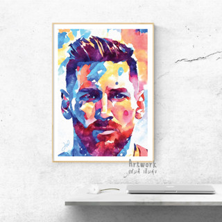 ภาพวาด ไอดอล ID W019 Leonel Messi ภาพวาดสีน้ำ จากiPad โปรแกรม PROCREATE งานปริ้นท์เลเซอร์