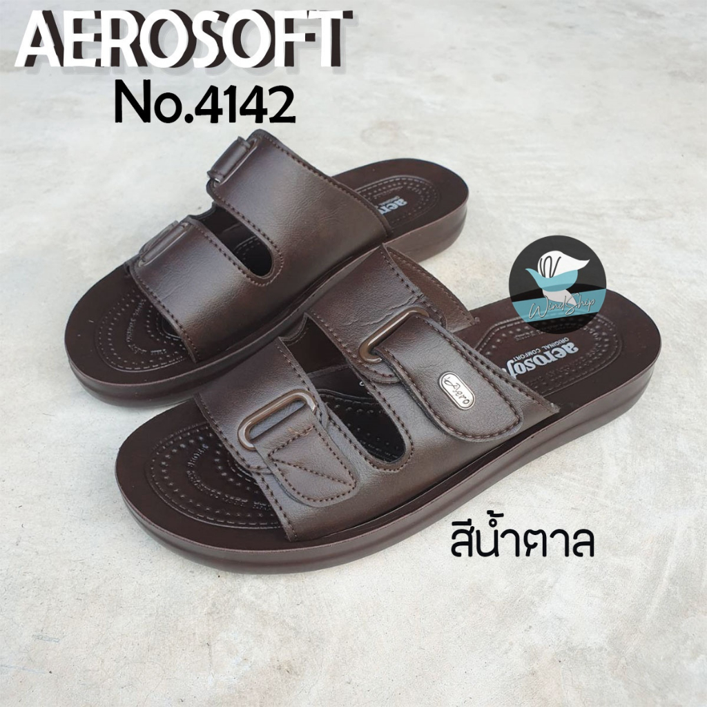 Aerosoft No.4142 รองเท้าแตะผู้ชาย แอโร่ซอฟ รองเท้าสวม เพื่อสุขภาพ (AS4142)