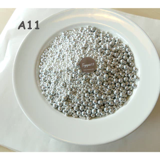 น้ำตาลตกแต่งเค้ก กินได้ 4,8 mm สีเงิน 30g/50g