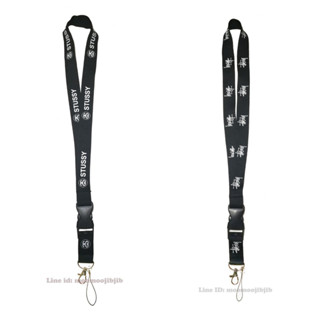 Stussy Lanyard+ฟรีห่วงเล็กทุกเส้น สายห้อยบัตร ห้อยโทรศัพท์ สายคล้องคอ