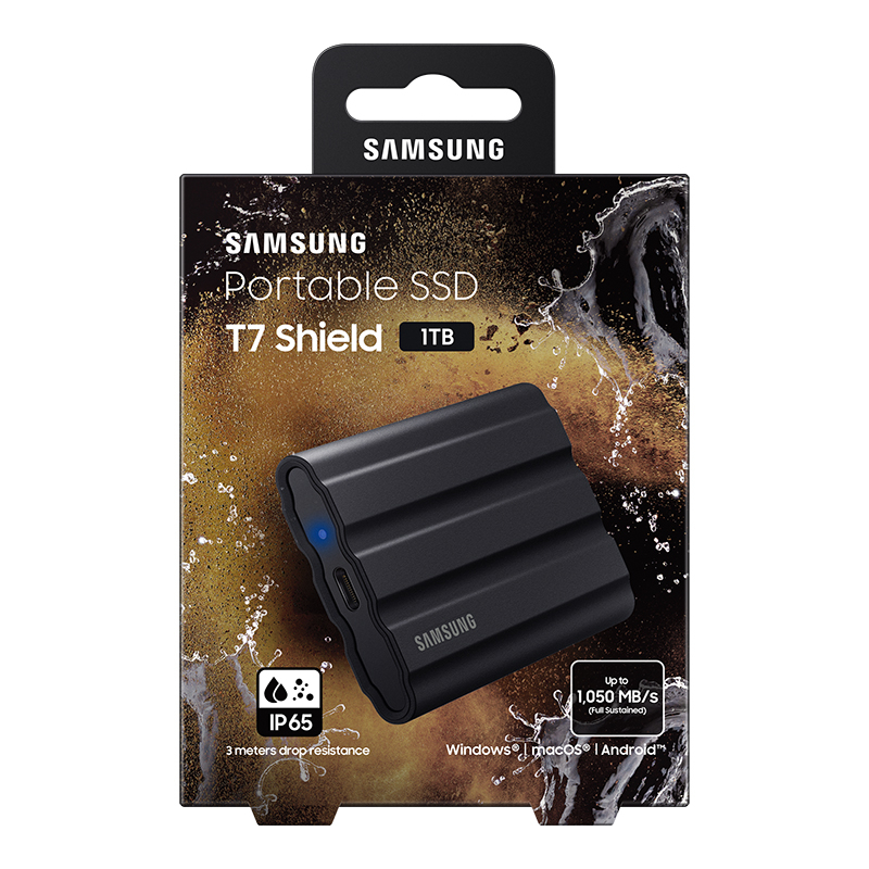 Samsung 1TB T7 Shield Portable SSD USB3.2 (Black)