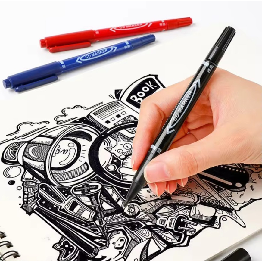 ปากกา Permanent สำหรับเขียนซอง ไปรษณีย์พลาสติก CD MARKER รูปที่ 2