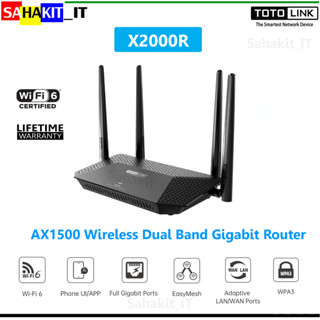 เราเตอร์ TOTO LINK  AX1500 Wireless Dual Band Gigabit Router รุ่น X2000R