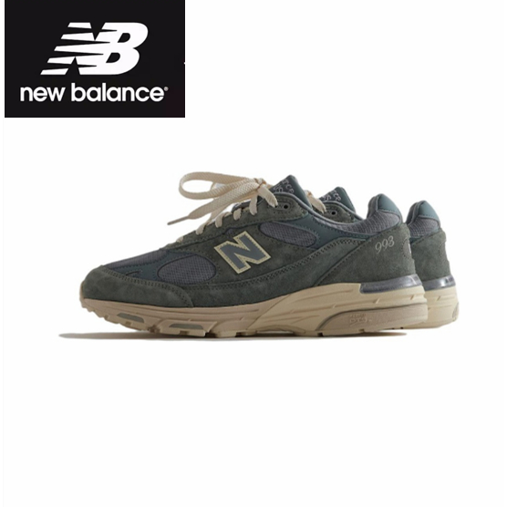 KITH x New Balance NB 993 Pistachio gray-green Sports shoes style ของแท้ 100 %