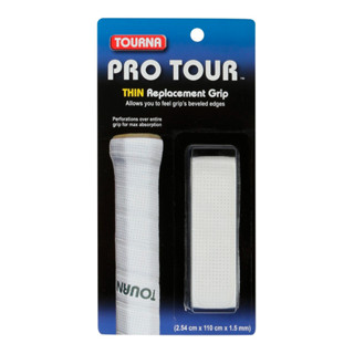 Tourna เทปพันด้าม/กริ๊ปพันด้ามไม้เทนนิส Pro Tour 1.5mm Replacement Grip Tape Racket Tennis | White (078914106224,PRO-W)