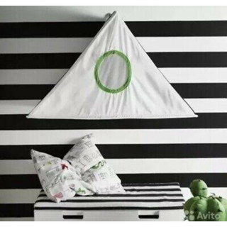 IKEA HEMMAHOS อิเกีย มุ้งคลุมเตียงเด็ก เต็นท์เด็ก สามเหลี่ยม Bed canopy ขนาด 60*100 cm (ขาว-ดำ) ของแท้/ใหม่ อ่านก่อนสั่ง