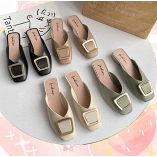 รองเท้าคัชชูเปิดส้นแฟชั่น หัวตัด 4 สี เบอร์ 36-40 PK11