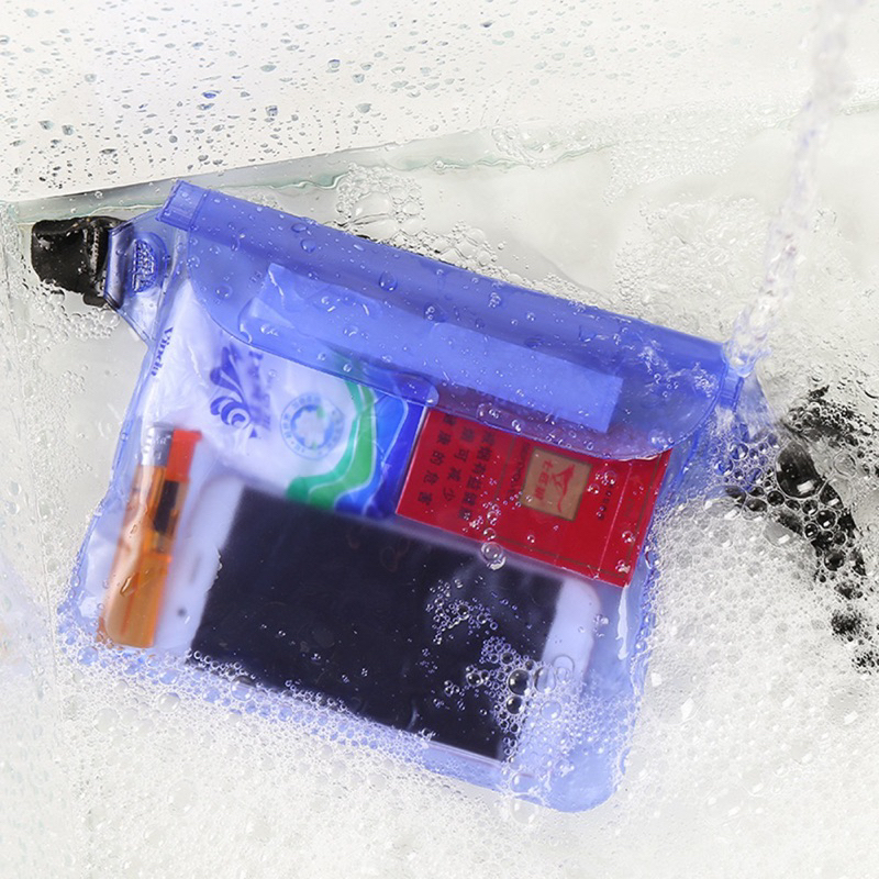 พร้อมส่งในไทย ซองกันน้ำเเบบคาด weterproof bag เเบบหนา ซองโทรศัพท์ ซองมือถือ กันน้ำ4ชั้น ปรับสายคาดได้ ถ่ายรูปทัชสกรีนได้