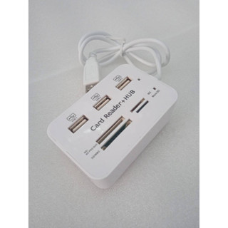 USB HUB 3 PROT +การ์ดรีดเดอร์ ตัวอ่านการ์ด ตัวแยกช่องเสียบยูเอสบี 3 ช่อง ตัวขยายช่องยูเอสบีคอม สายยาว 60 cm สามารถใช้