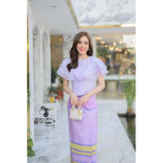 สวยจัง ไปต่อไมาไหวจ้า  เซตผ้าไทยแขนระบาย  ผ้าลายสวย ทรงสวย แบบยอดนิยม ใส่ได้หลายโอกาส เสื้องานซิปหลัง สีสวยตามแบบ