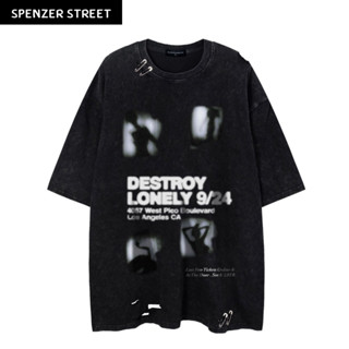 Spenzer.street | 🖤  Lonely tee เสื้อโอเวอร์ไซส์ เสื้อผ้าสตรีท เสื้ออปป้า เกาหลี เสื้อy2k ทราวิส 2pac ฮิต 2023 มาใหม่