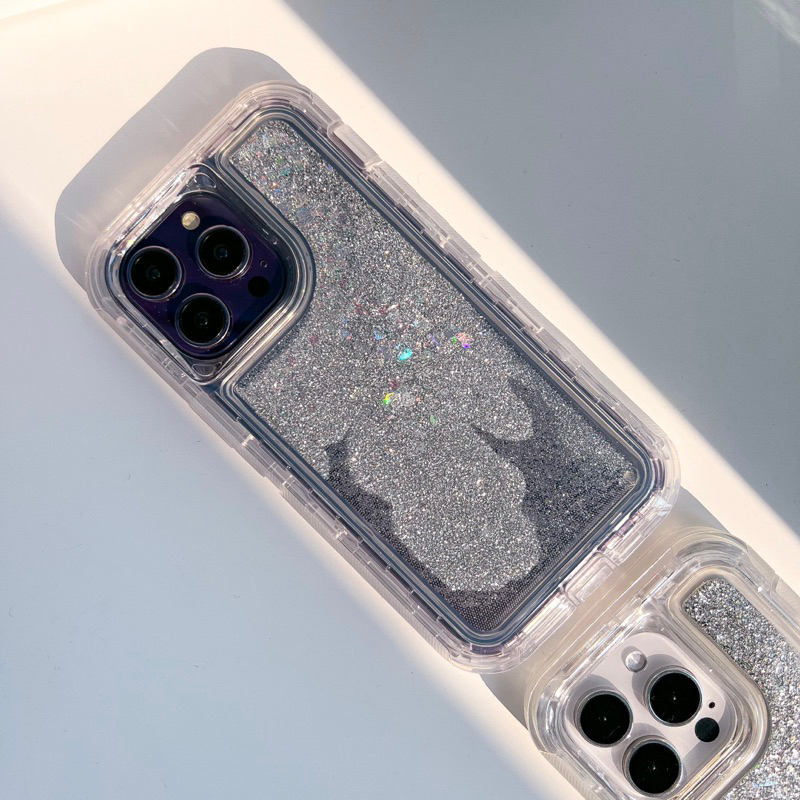 พร้อมส่งในไทย T10S46 เคสตู้กากเพชรประกบ3ชั้น เคสตู้น้ำ เคสกันกระแทกดีเยี่ยม สำหรับ iPhone Case เคสไอโฟน 14Pro,14Promax