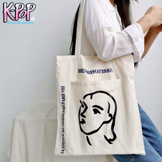 KOREA(KR1342) กระเป๋าผ้า Henrimatisse bag กระเป๋าผ้า