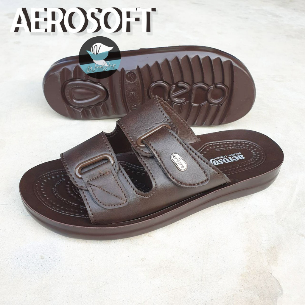 Aerosoft No.4142 รองเท้าแตะผู้ชาย แอโร่ซอฟ รองเท้าสวม เพื่อสุขภาพ (AS4142)