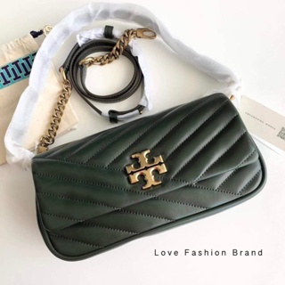 👑ผ่อน0%แท้100%👑 สีเขียว กระเป๋าสะพาย 85229 TORY BURCH Kira Chevron Small Flap Shoulder torysample