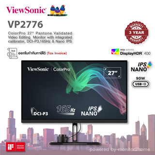 ViewSonic VP2776 27 Inch 1440p Premium USB-C Monitor with 165Hz, DCI-P3, ColorPro Wheel, Pantone Validated Video Editing Monitor with integrated calibrator, Delta E&lt;2 Color Accuracy