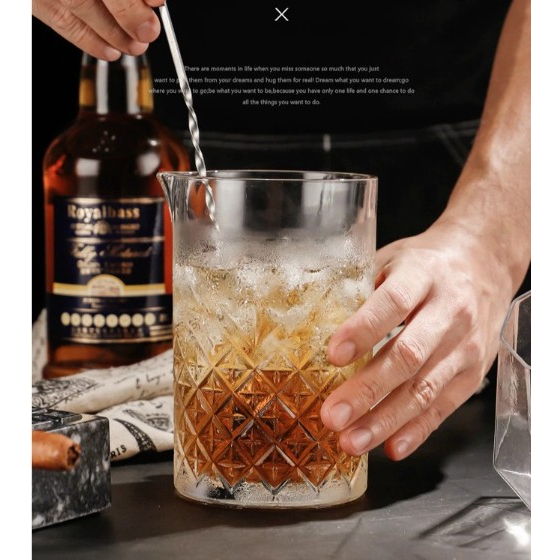 ได้2ชิ้น แก้วผสมค็อกเทล 750ml.แก้วผสมเครื่องดื่ม Mixing glass
