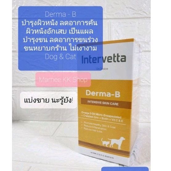 Derma B (ตัด-แบ่งขาย) บำรุงขน ลดผิวหนังอักเสบ โรคผิวหนัง ลดคัน ขนเงางาม ไม่หลุดร่วงง่าย มีOmege3 Dr.Choice สุนัข หมา แมว