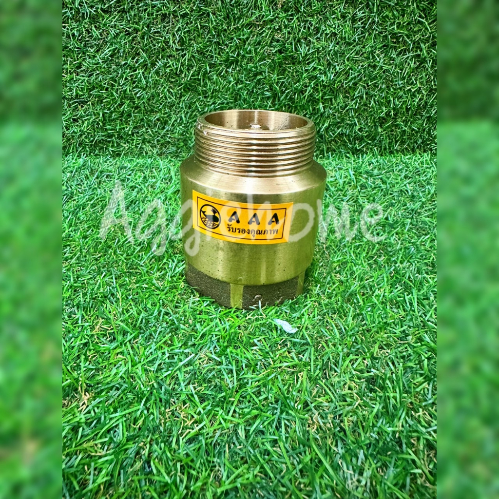 AAA เช็ควาล์ว ตั้ง ทองเหลือง ขนาด 1/1-2 นิ้ว (เกลียวนอก/เกลียวใน) สปริง check valve กันย้อนกลับ วาล์วกันน้ำกลับ ระบบน้ำ ราคา ถูกที่สุด ดีลบีเคเค