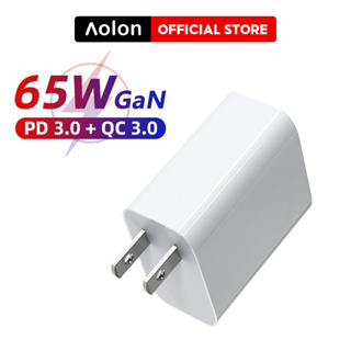 Aolon GaN 65W Fast Charger สองพอร์ต USB C การชาร์จสำหรับ Huawei Xiaomi iPhone Samsung Galaxy Notebook การชาร์จอย่างรวดเร็ว