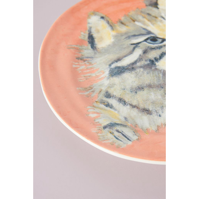 จานเซรามิค งานแบรนด์ Anthropologie | Carole Akins Furry Friends Dessert Plate