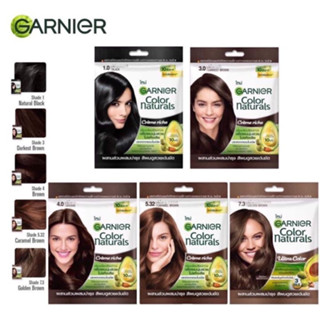 (ยกกล่อง/6ซอง) Garnier Color Naturals 30g.ยาย้อมเปลี่ยนสีผม การ์นิเย่ คัลเลอร์ แนทเชอรัลส์ มี4โทนสีให้เลือก ปิดผมขาว