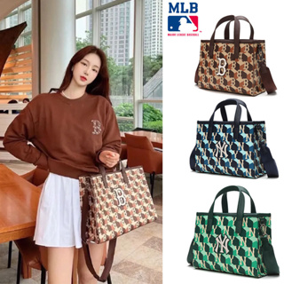 New 2023 spring  MLB Vintage Geometric Presbytery Tote Bag กระเป๋าถือรุ่นใหม่ กระเป๋าสะพาย กระเป๋าNY พร้อมส่ง⭐ ของแท้💯%