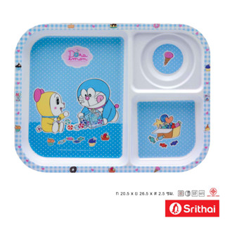 Srithai Melamine ถาดหลุม เมลามีน ลายDoraemon sweetlittel T 6044-10.5 ขนาด 10.5 นิ้ว