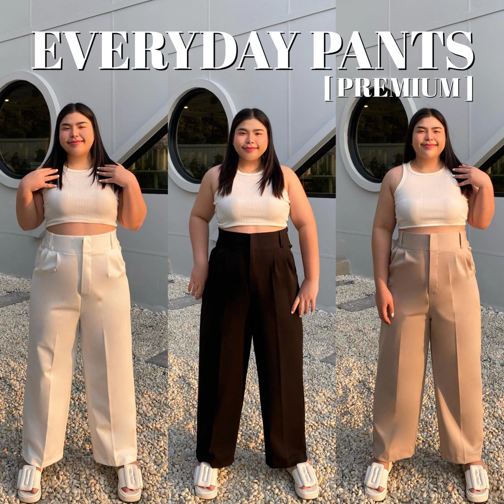 (A11) EVERYDAY PANTS [PREMIUM] กางเกงสาวอวบ เก็บพุงเอวสูง รุ่นพรีเมี่ยม