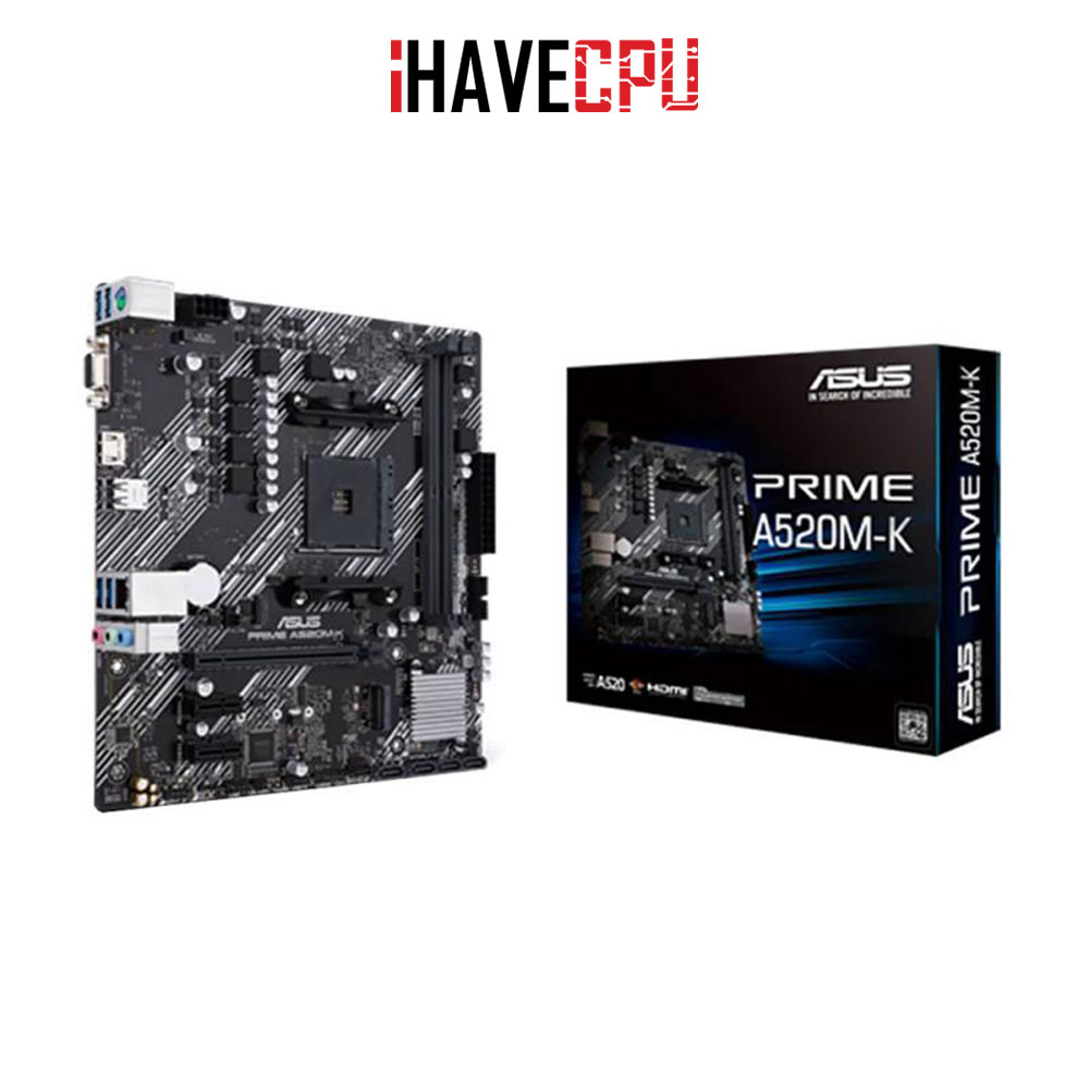 iHAVECPU MAINBOARD (เมนบอร์ด)(AM4) ASUS PRIME A520M-K